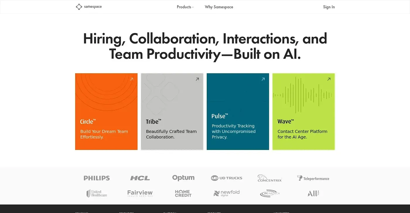 Screenshot of Samespace