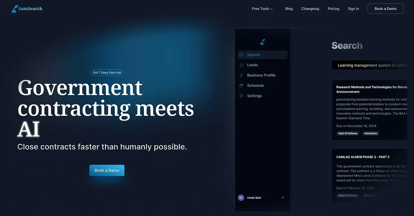Screenshot of Samsearch