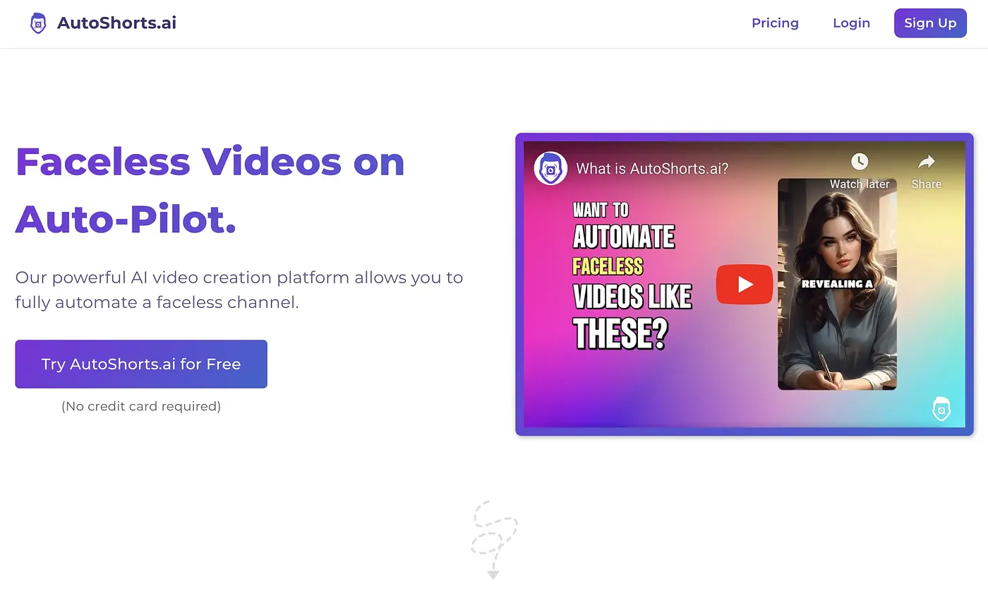 Screenshot of Auto Shorts AI