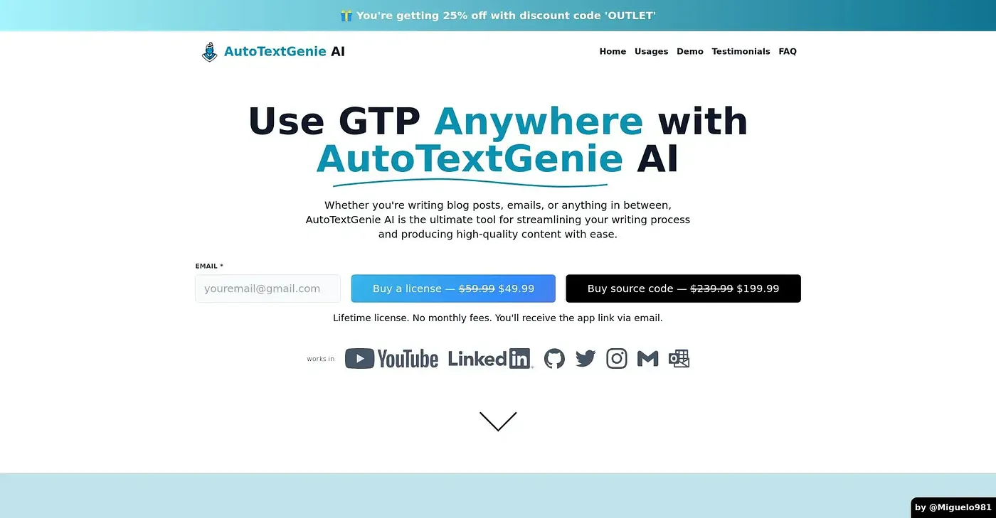 Screenshot of Auto Text Genie