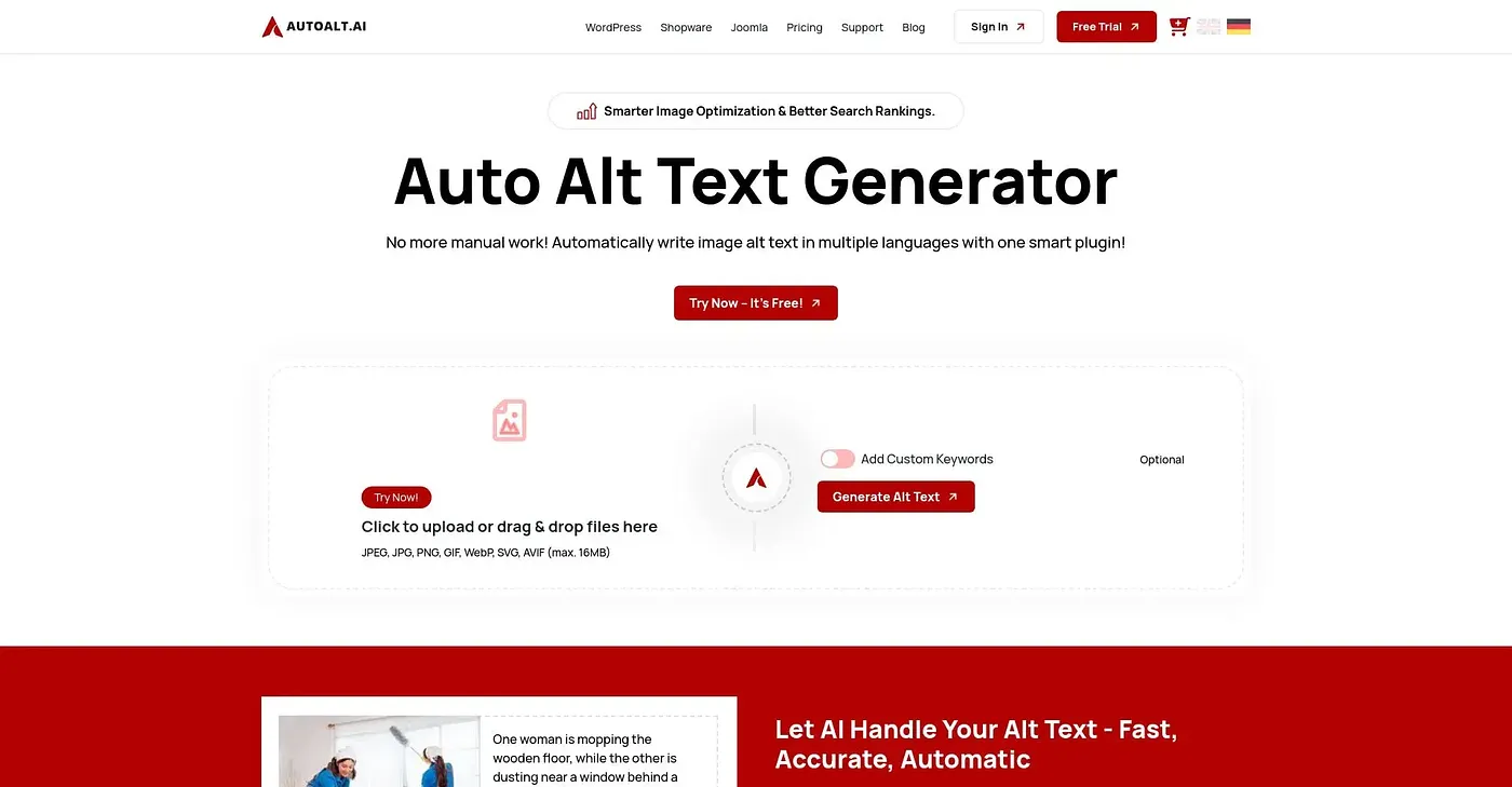 Screenshot of AutoAlt.ai