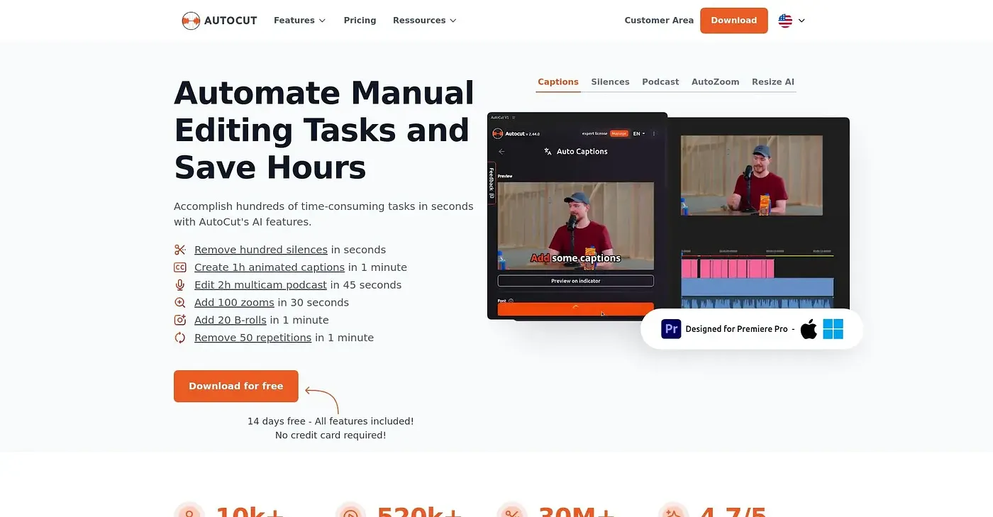 Screenshot of AutoCut