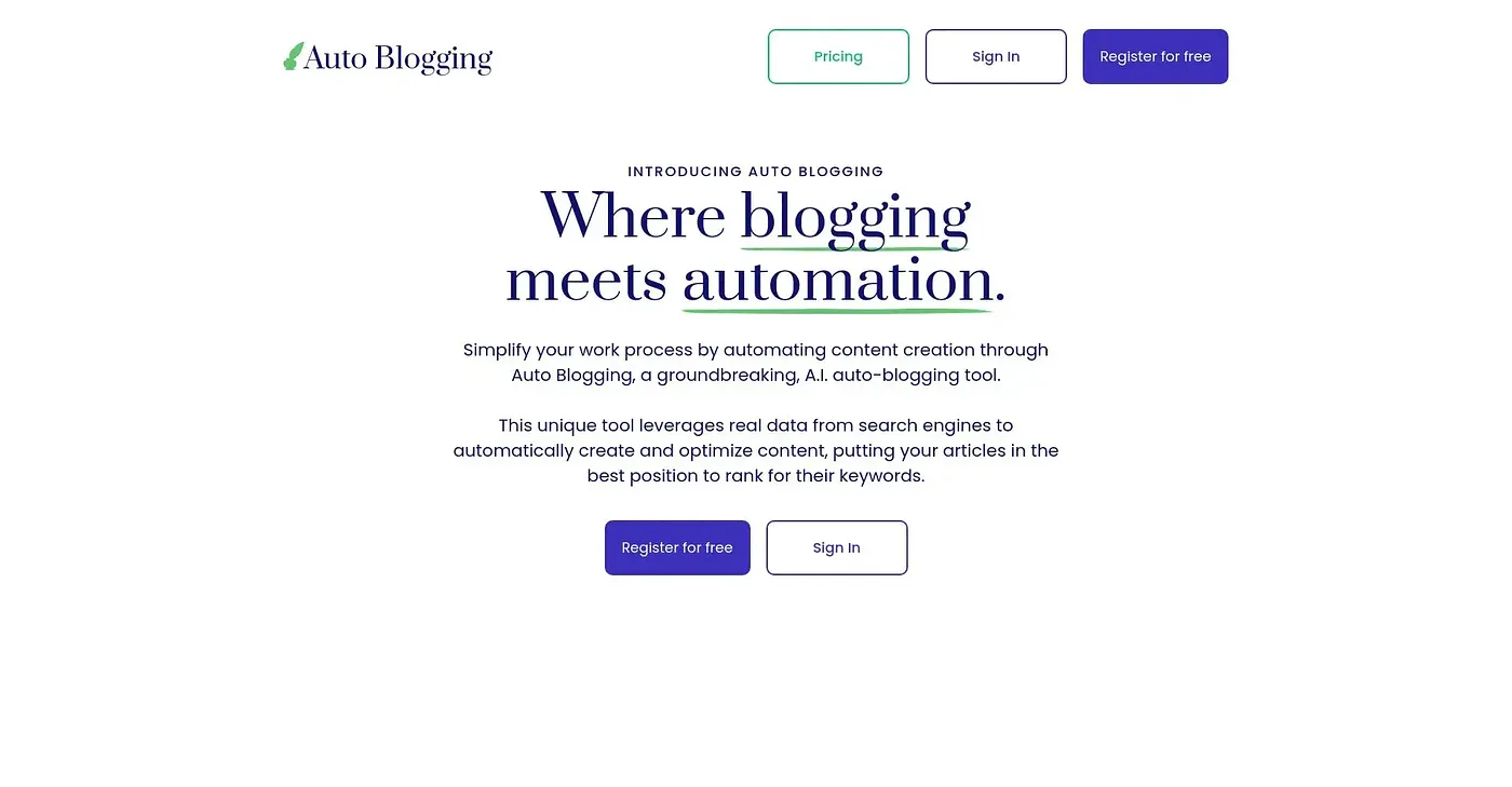 Screenshot of Autoblogging