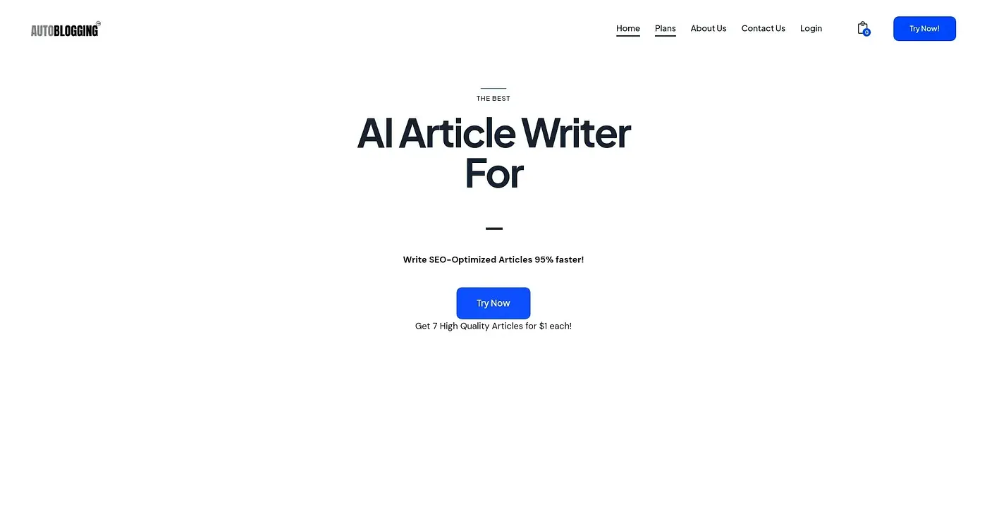 Screenshot of Autoblogging AI