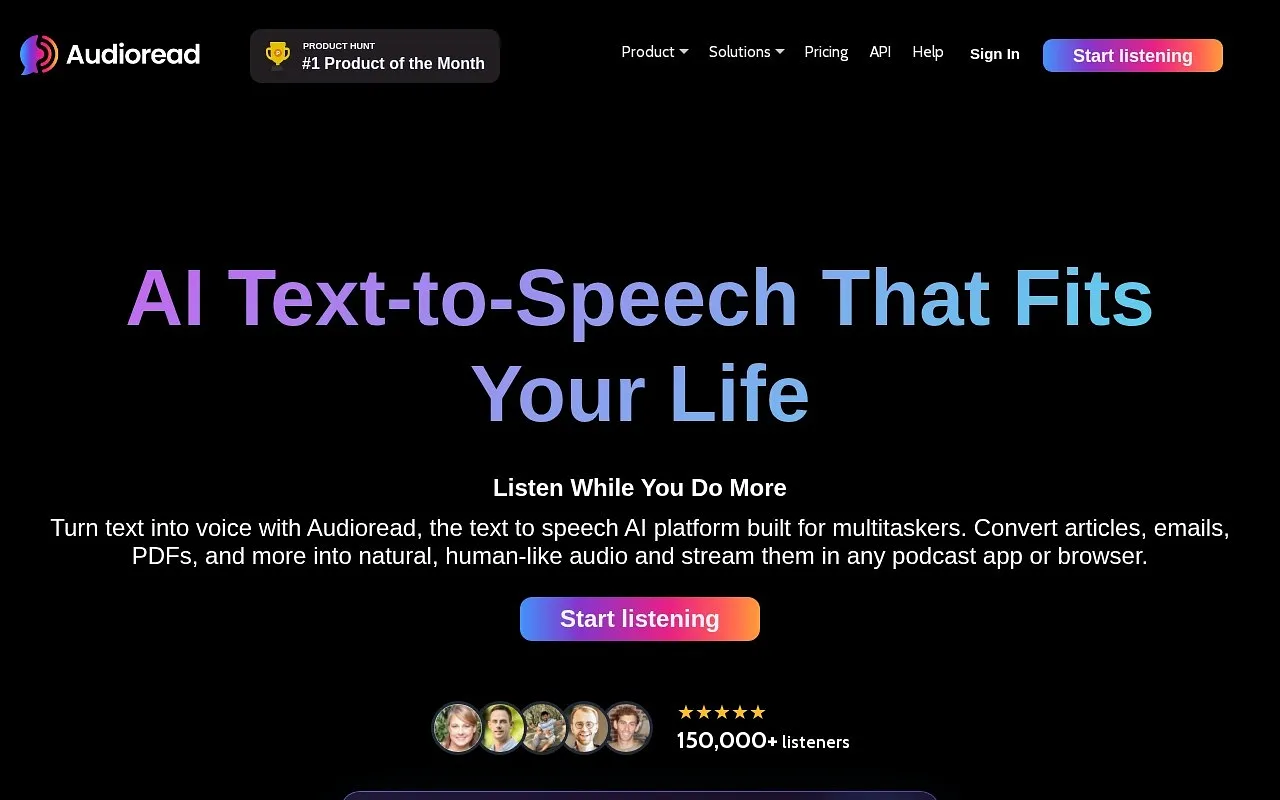 Screenshot of AudioRead