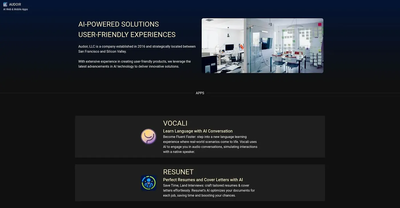Screenshot of Audoir
