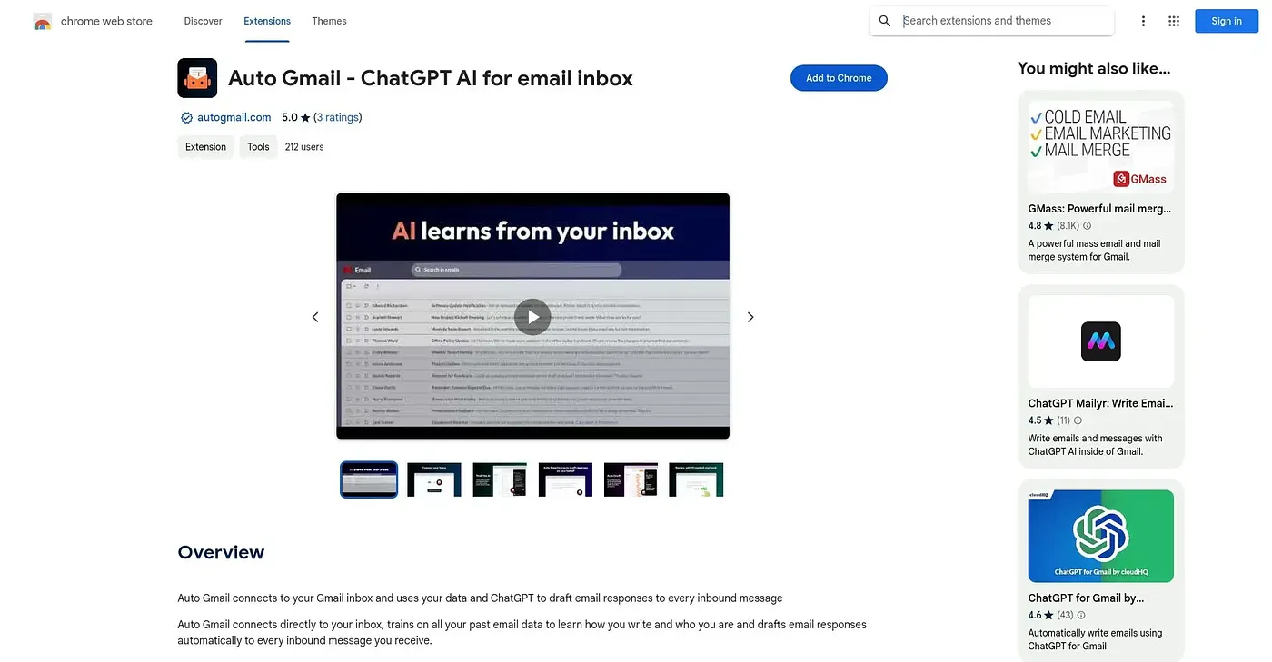 Screenshot of Auto Gmail