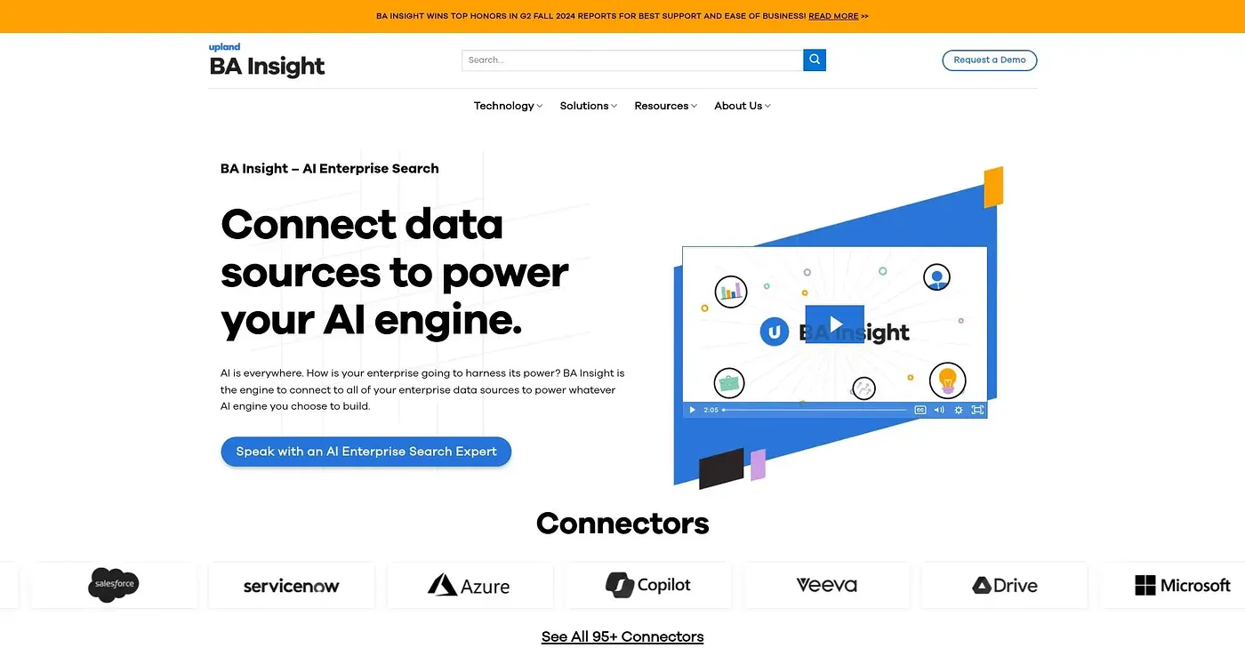 Screenshot of BA Insight AI Enterprise Search