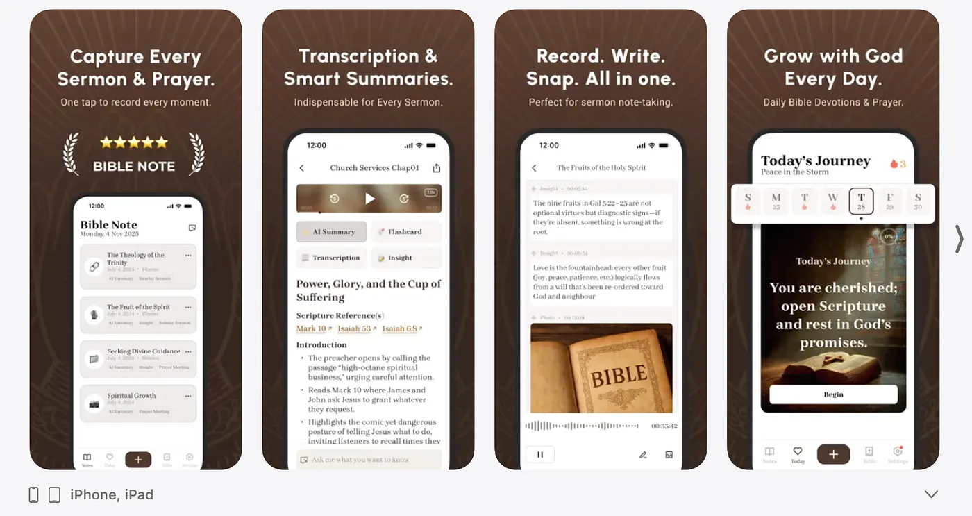 Screenshot of BIBLE NOTE TAKER & RECORDER