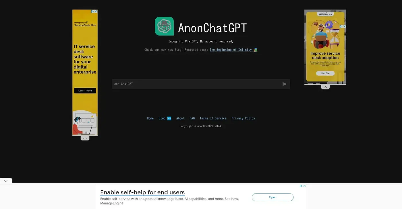 Screenshot of AnonChatGPT