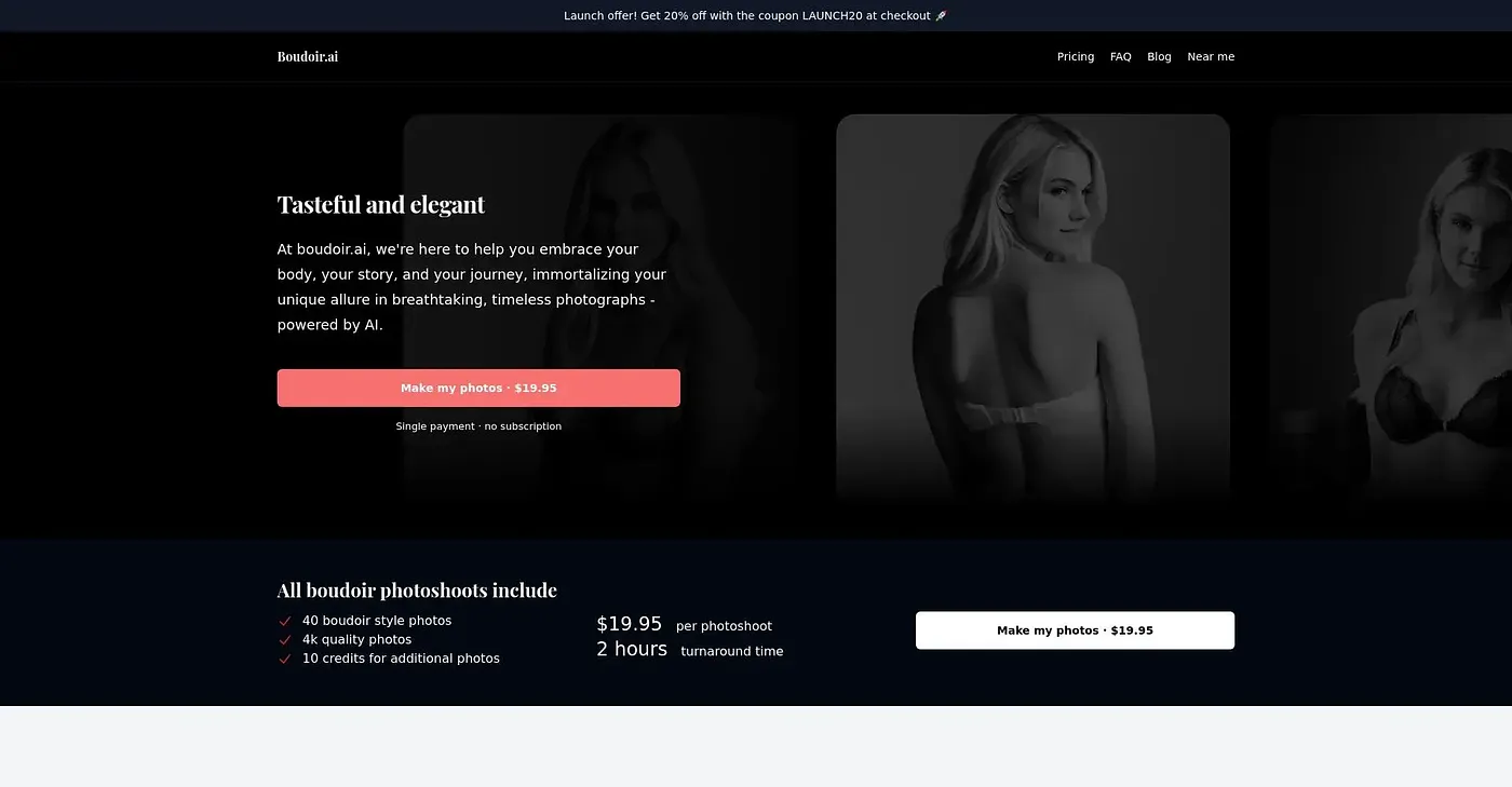 Screenshot of Boudoir AI