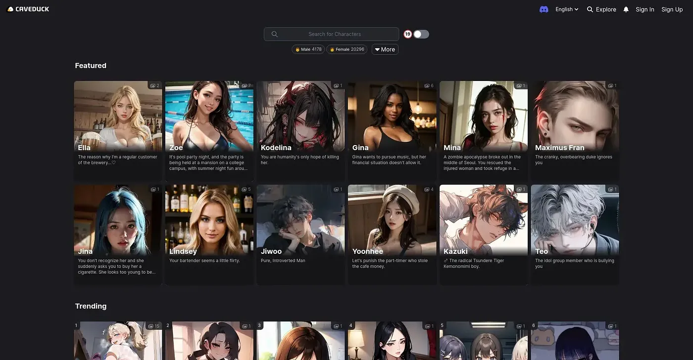 Screenshot of CaveDuck