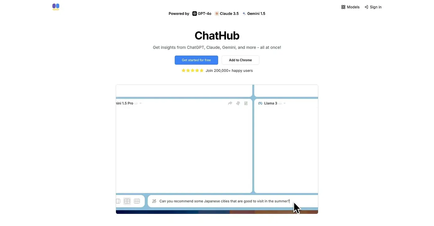 Screenshot of ChatHub