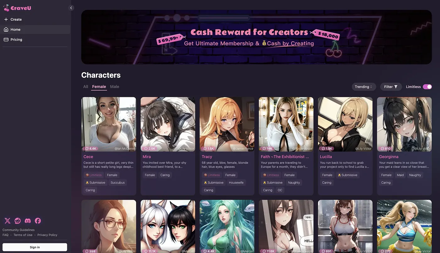 Screenshot of Craveu AI