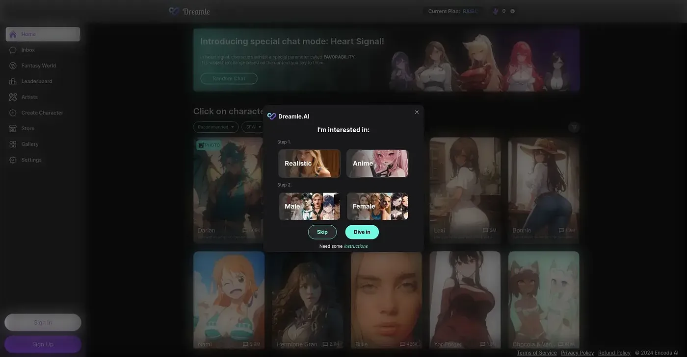 Screenshot of Dreamle