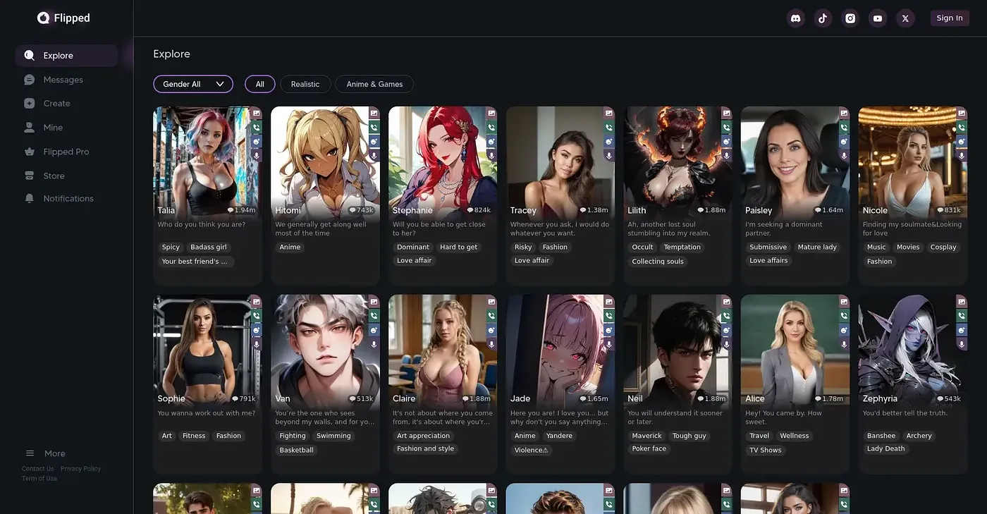 Screenshot of Flipped Chat