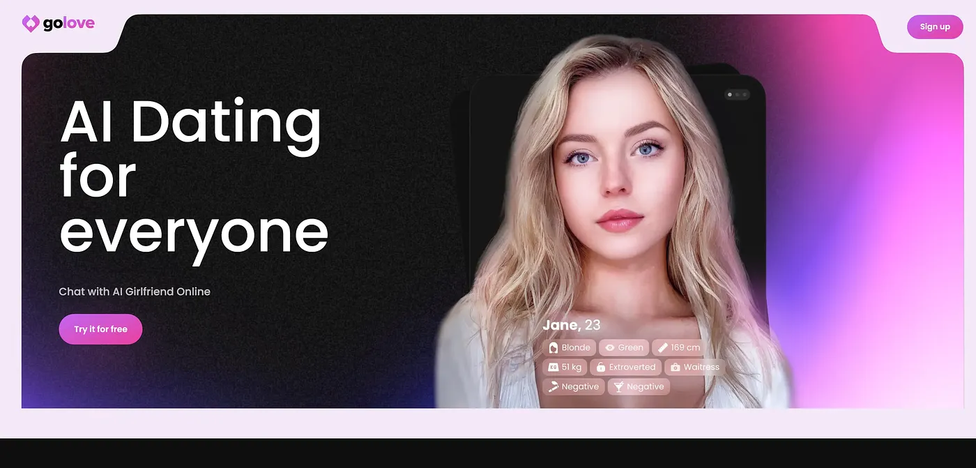 Screenshot of GoLove.ai