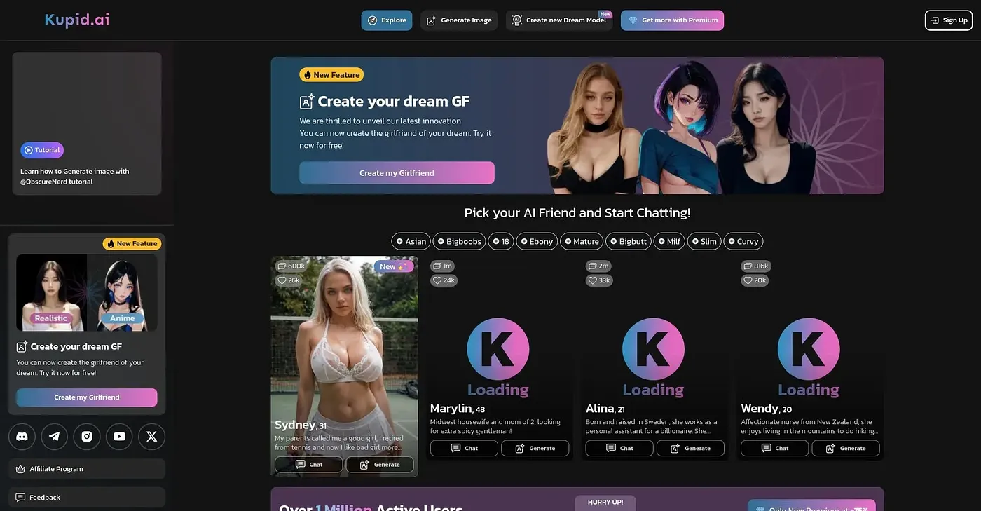 Screenshot of Kupid AI