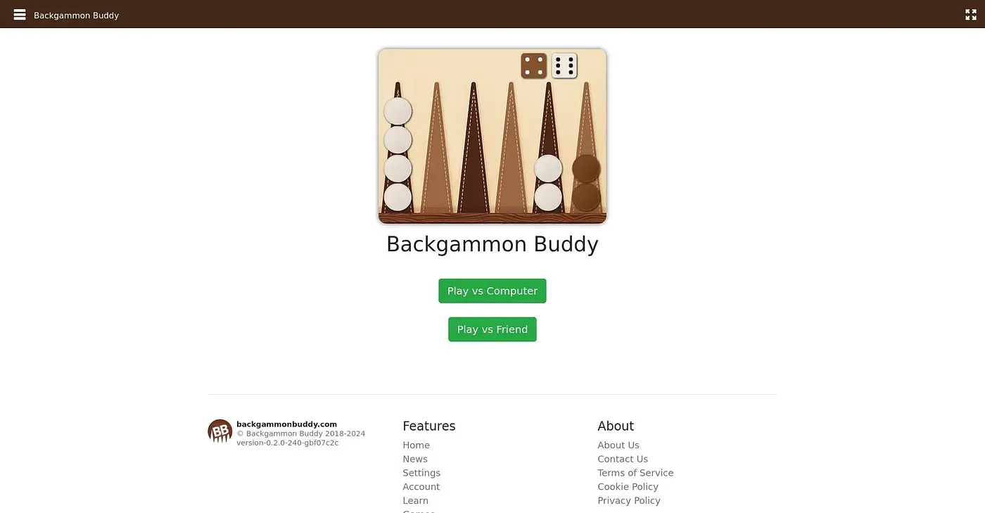 Screenshot of Backgammon Buddy