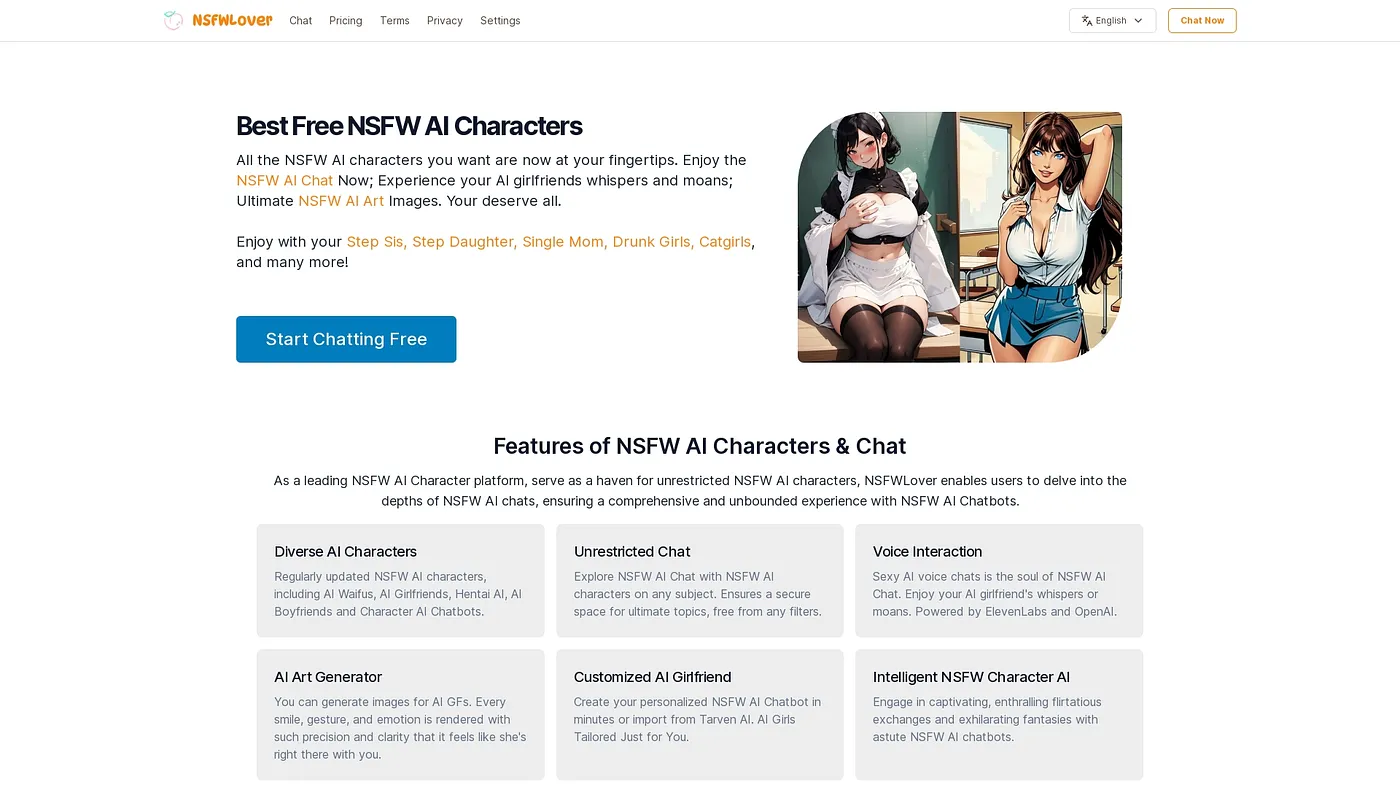 Screenshot of NSFW Lover