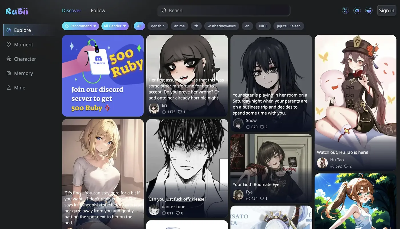 Screenshot of Rubii.ai