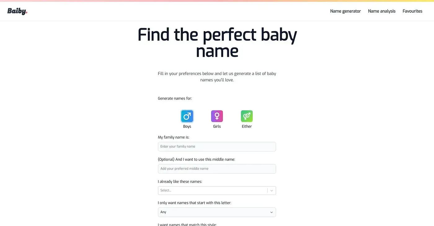 Screenshot of BaiBy