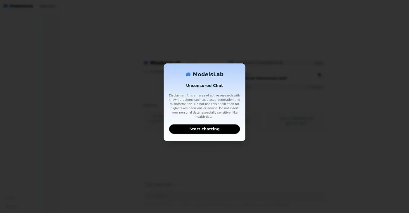 Screenshot of Uncensored Chat