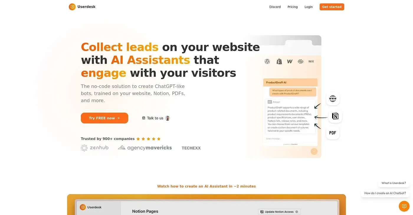 Screenshot of Userdesk