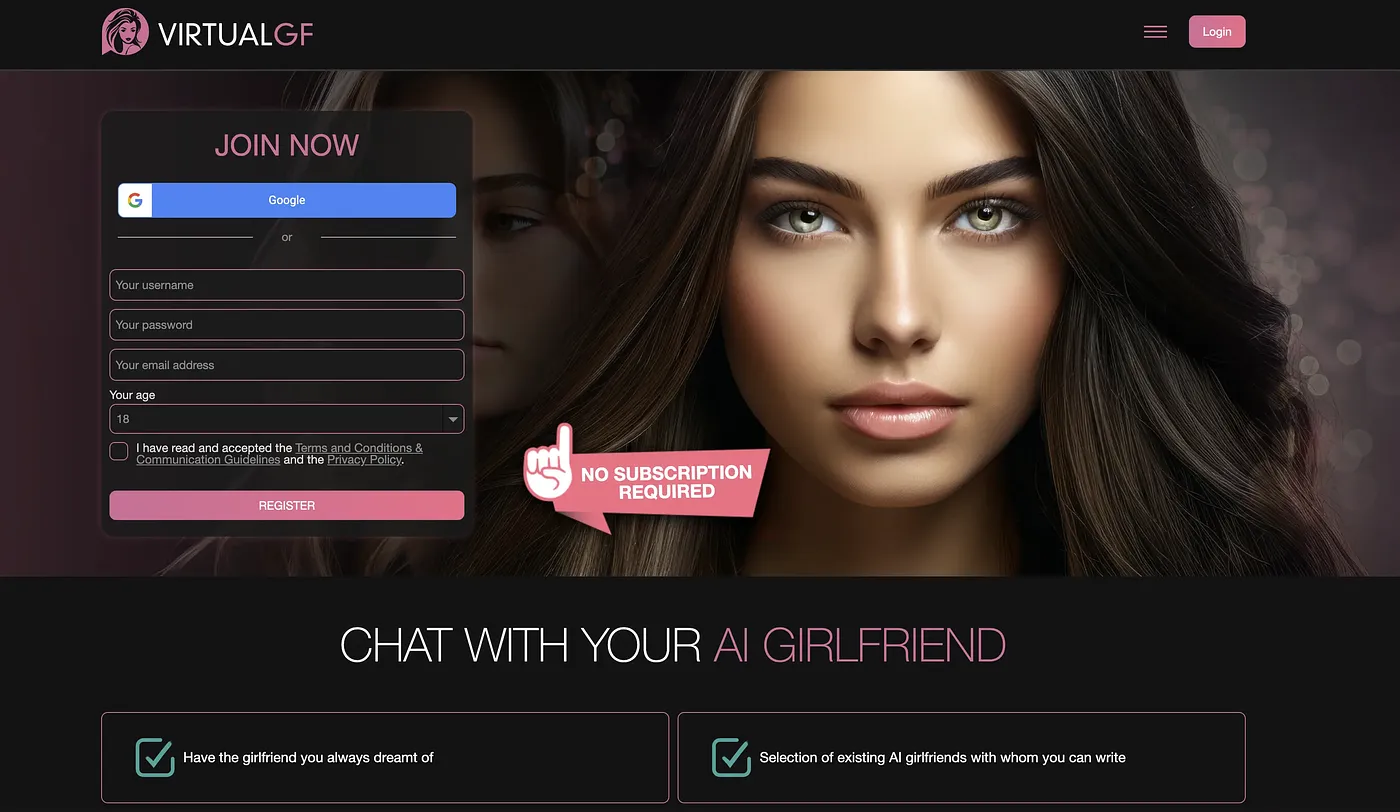 Screenshot of Virtual GF