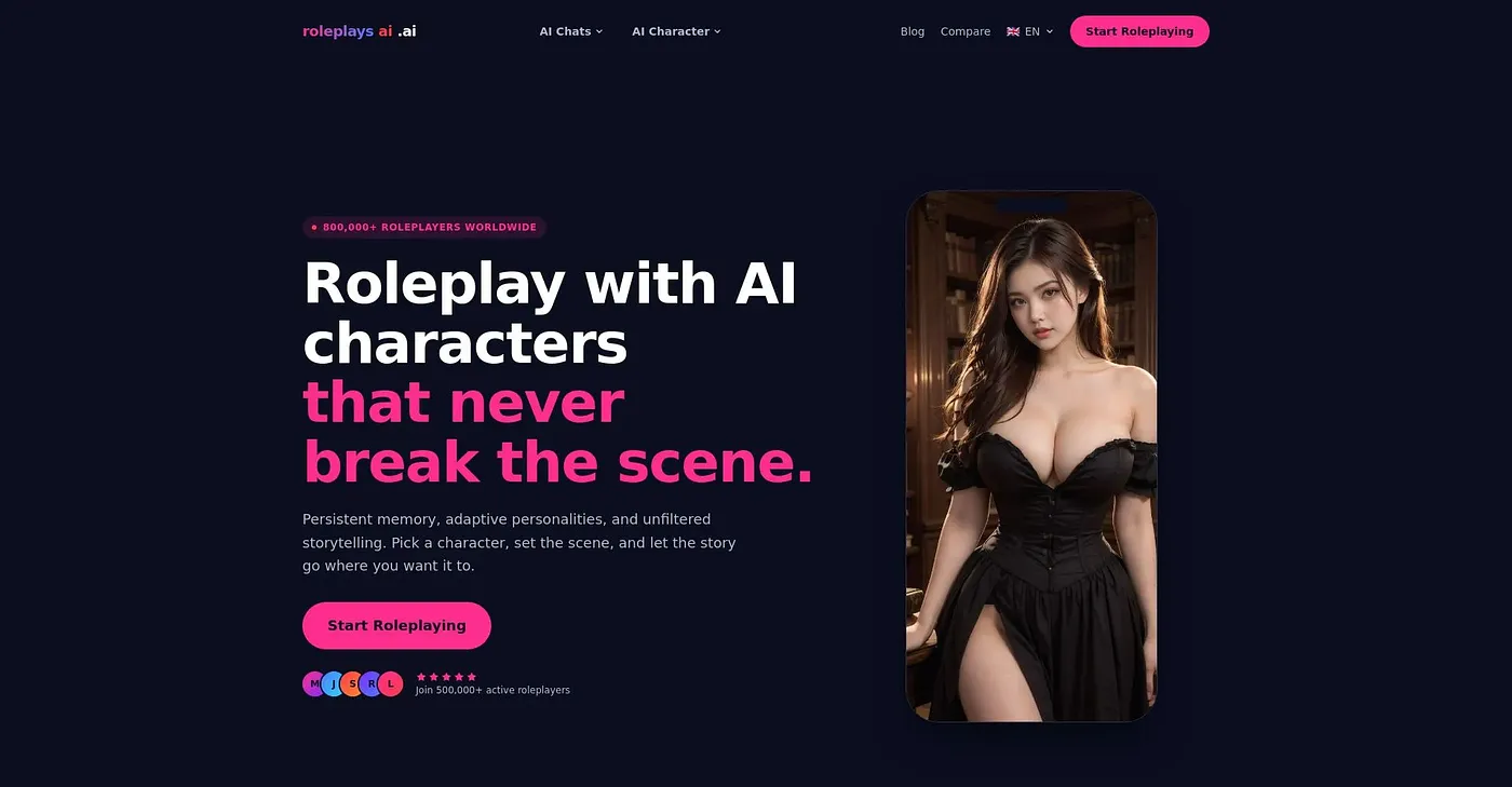 Screenshot of ROLEPLAY AI