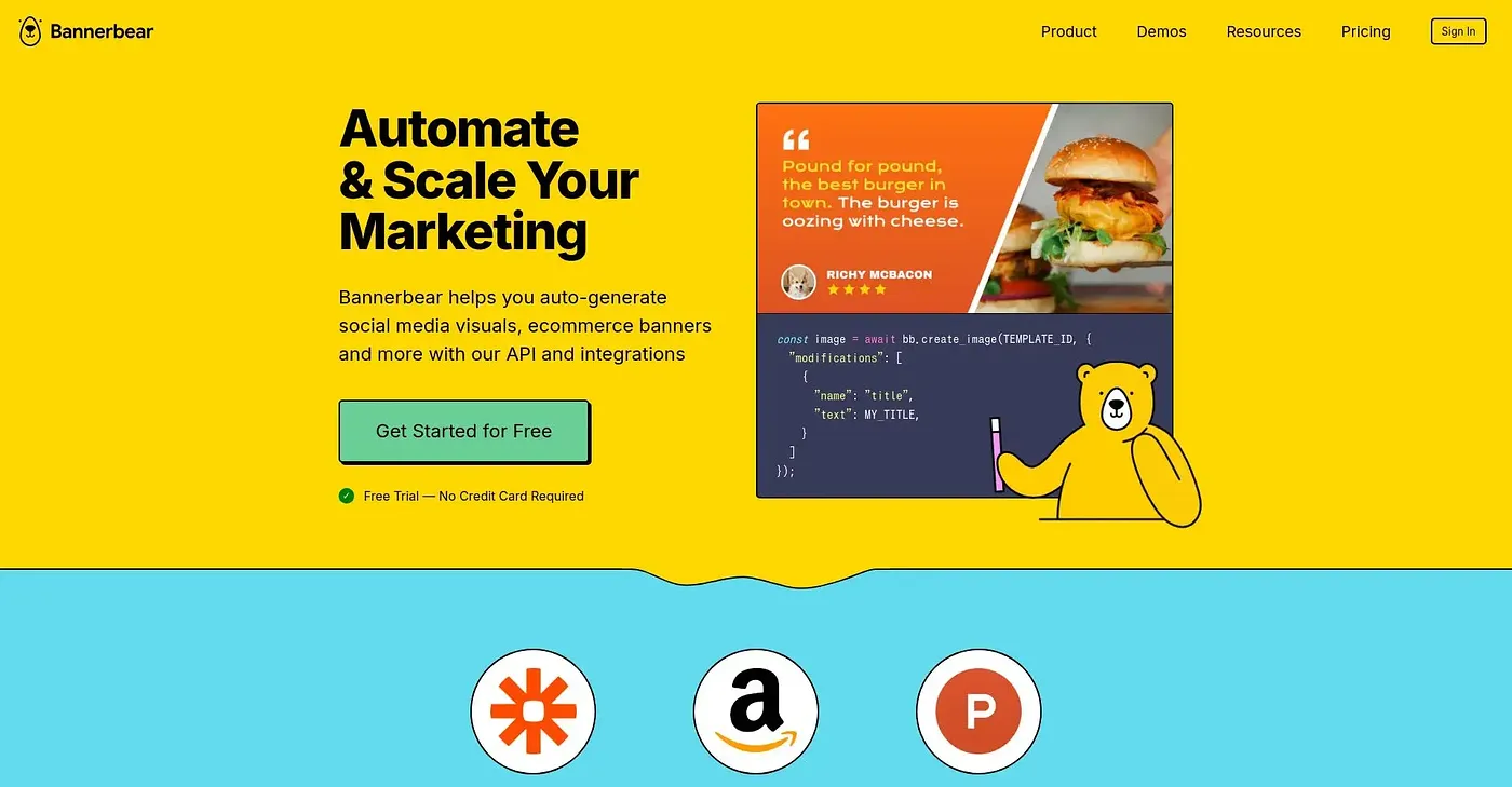 Screenshot of Bannerbear