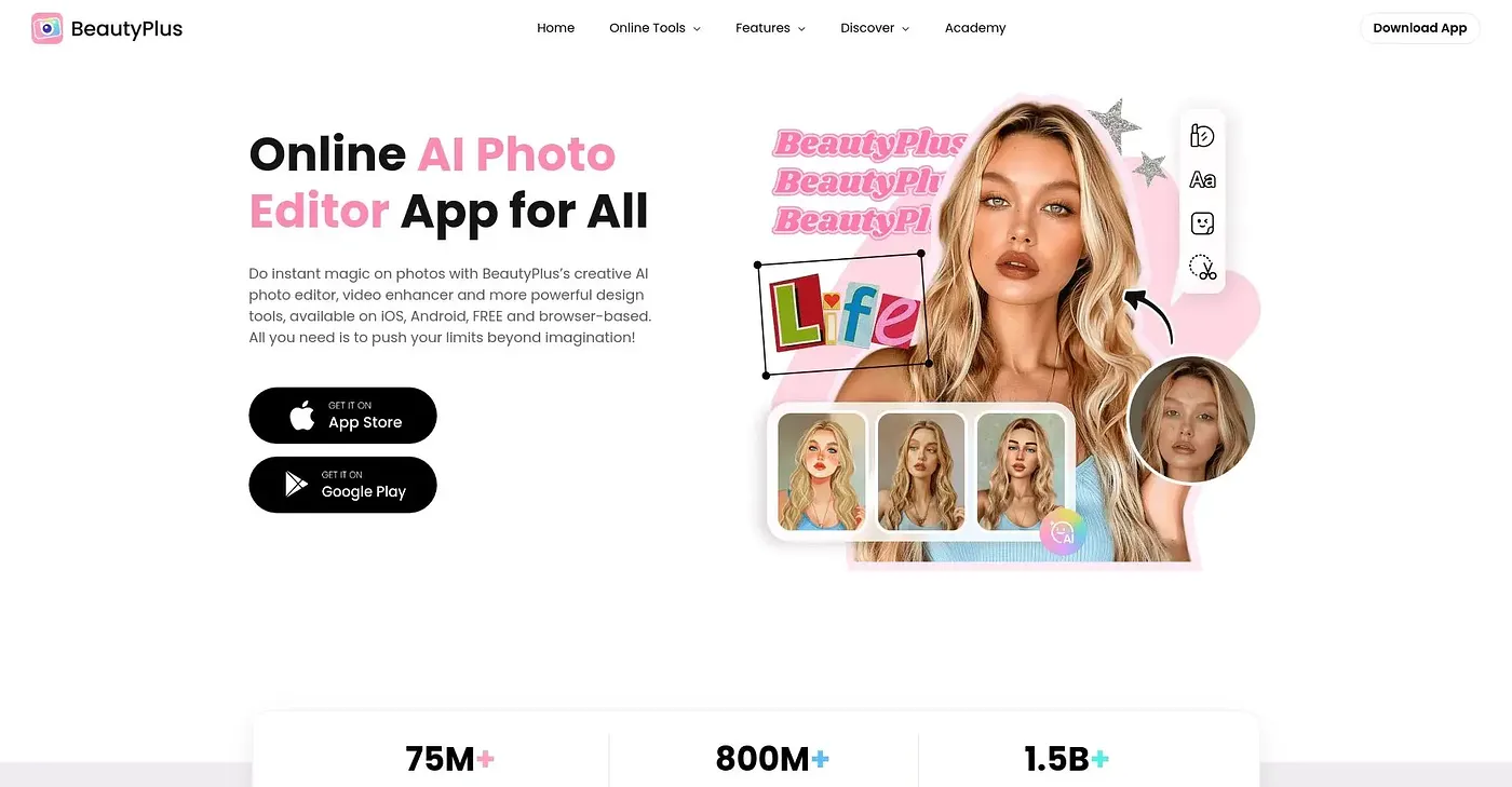 Screenshot of Beauty Plus