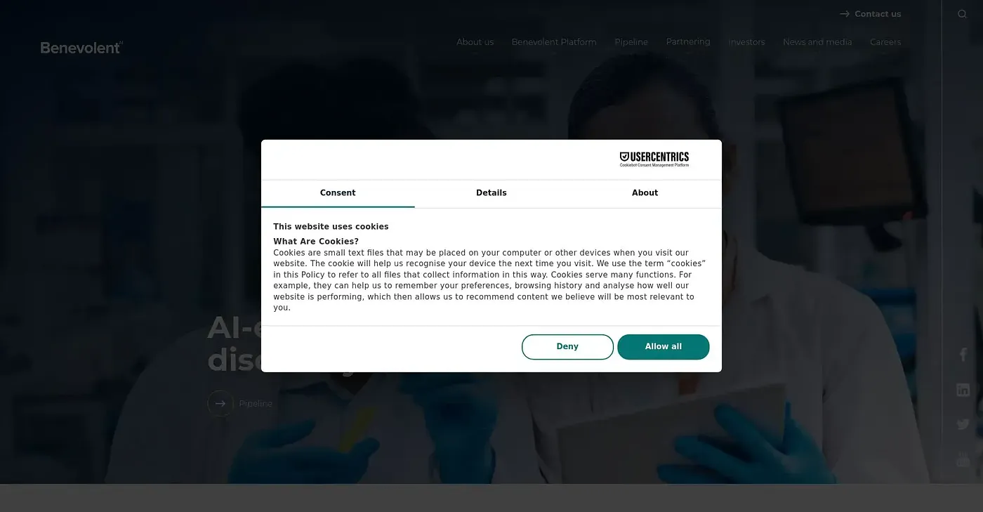 Screenshot of Benevolent Platform™