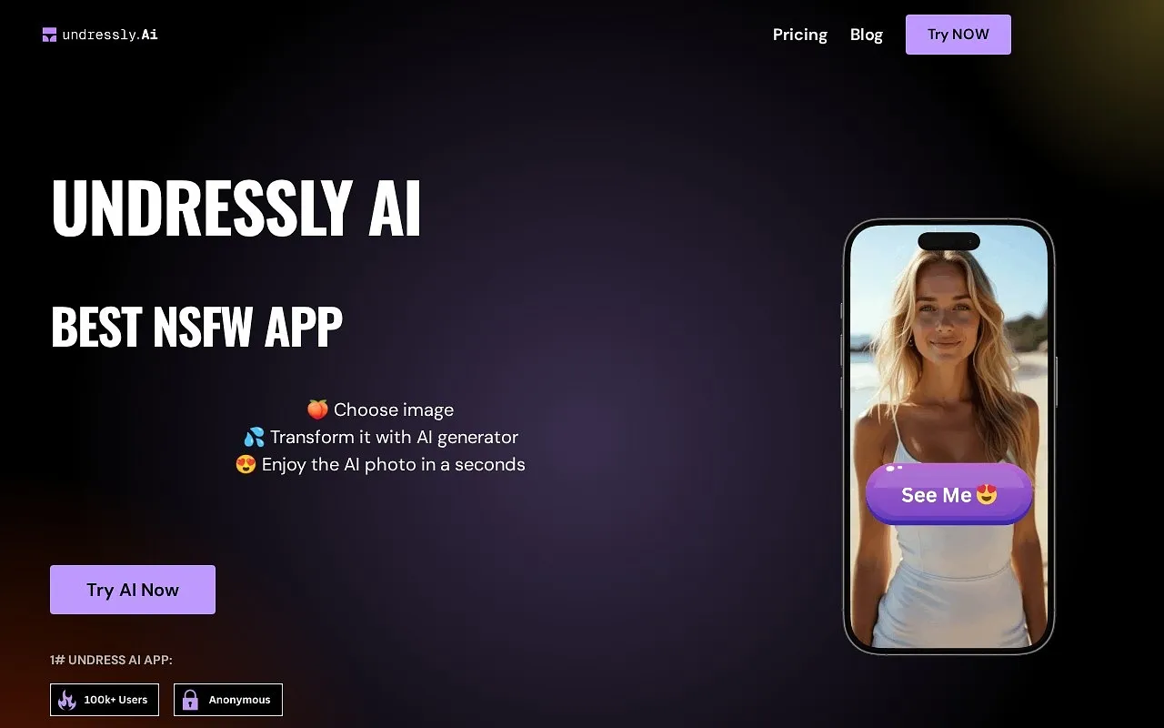 Screenshot of UndressAI