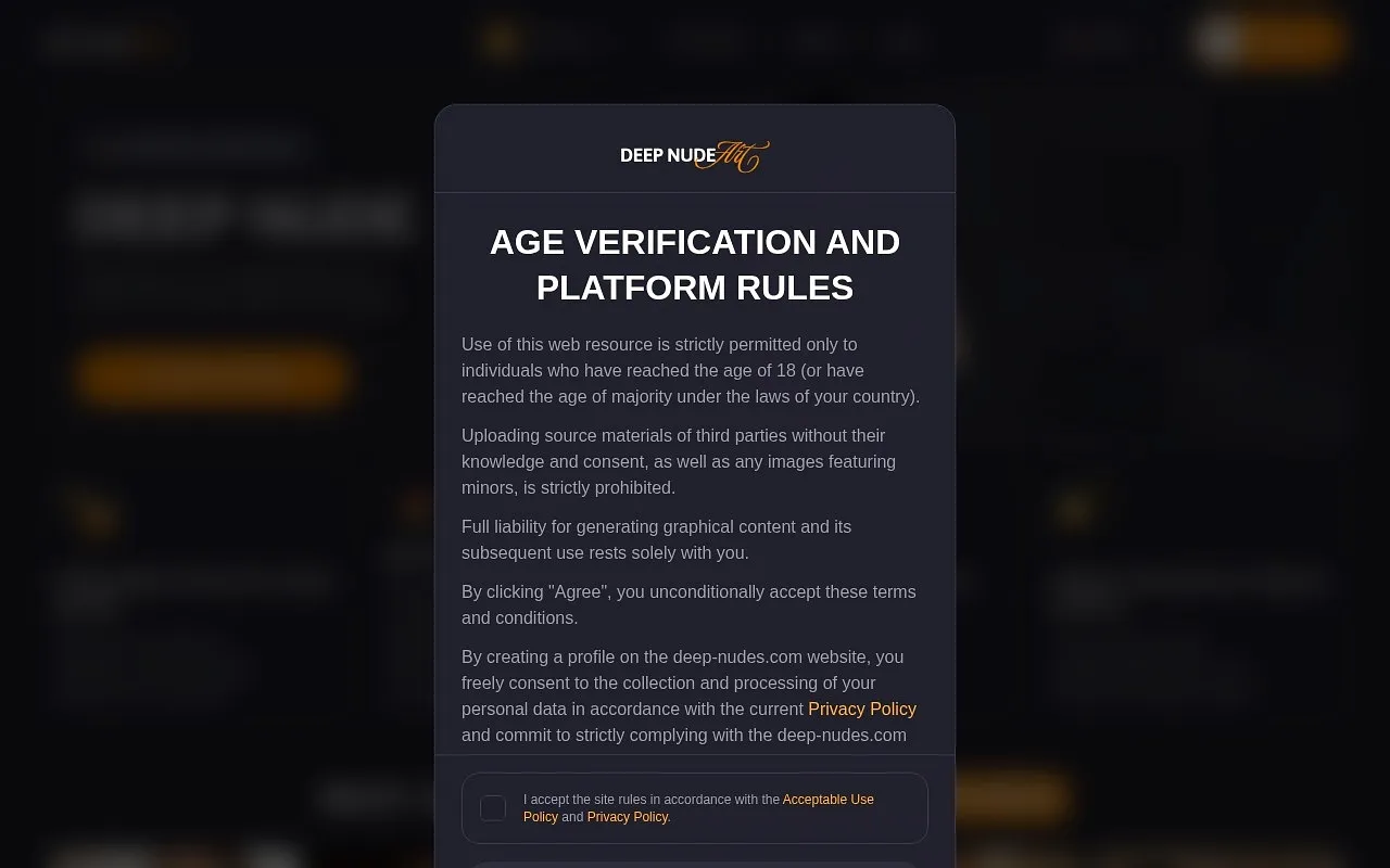 Screenshot of Deep Nude AI Generator