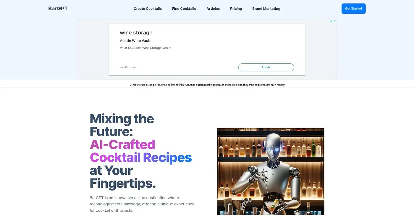 Screenshot of Bar GPT