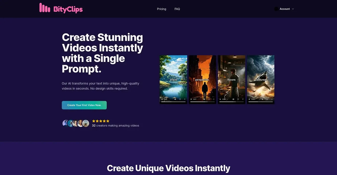 Screenshot of Bity Clips