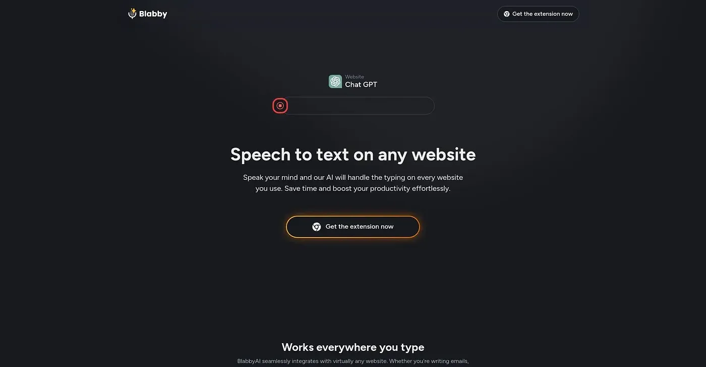 Screenshot of Blabby AI Extension