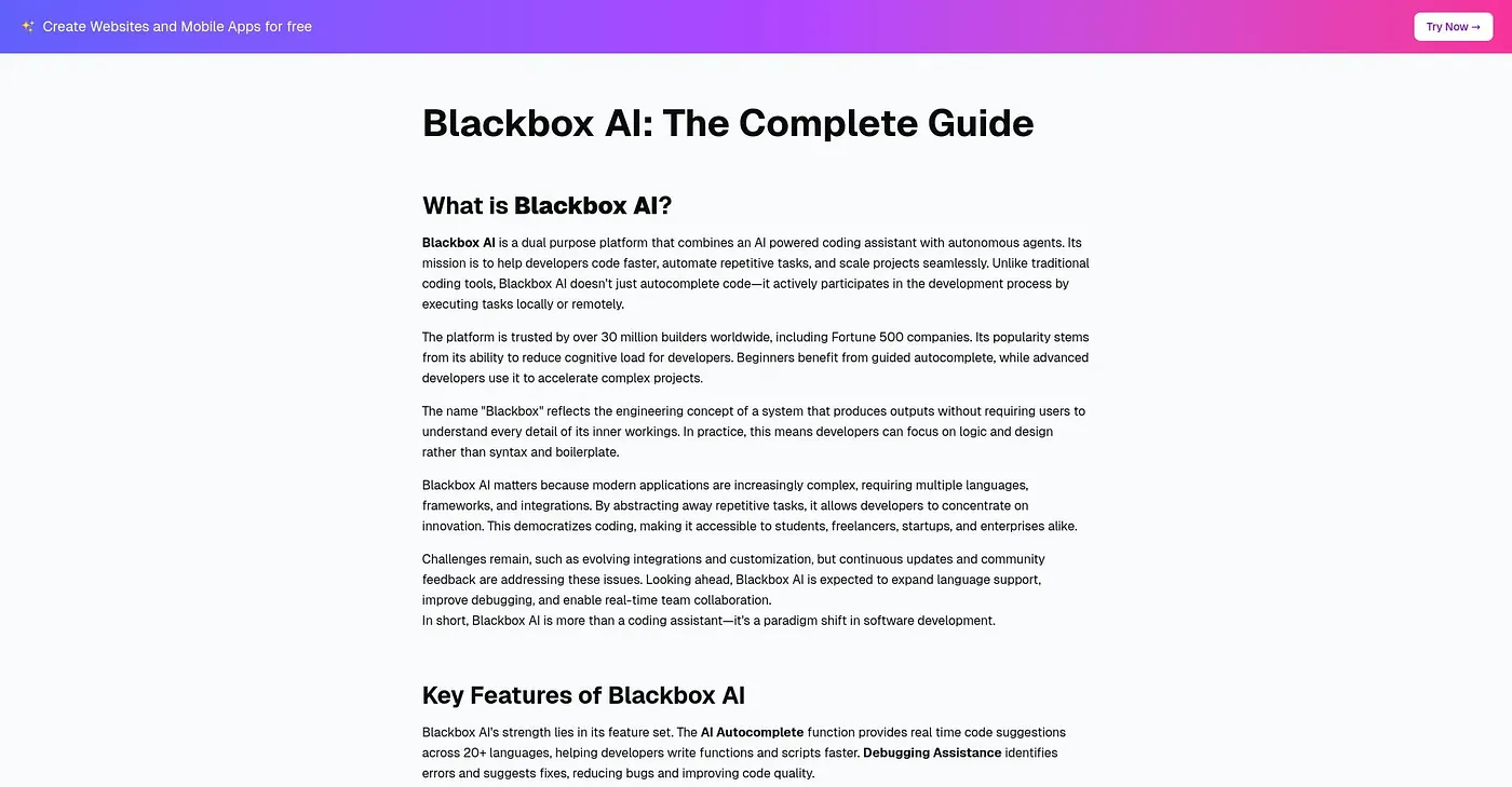 Screenshot of Blackbox AI