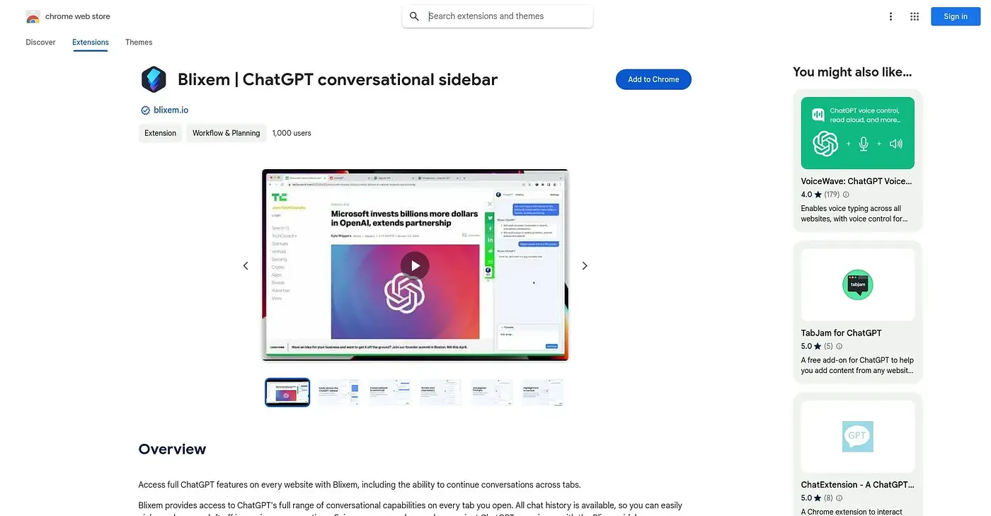 Screenshot of Blixem Chrome Extension