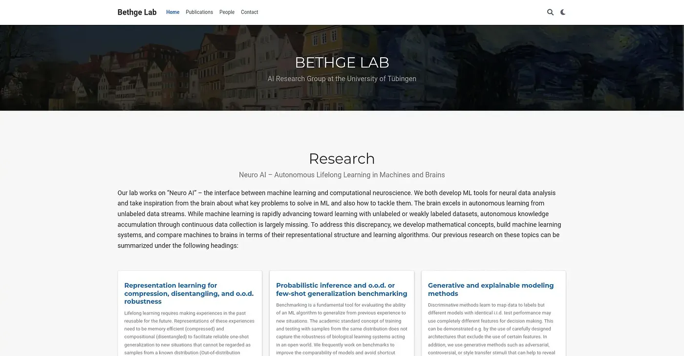 Screenshot of Bethgelab