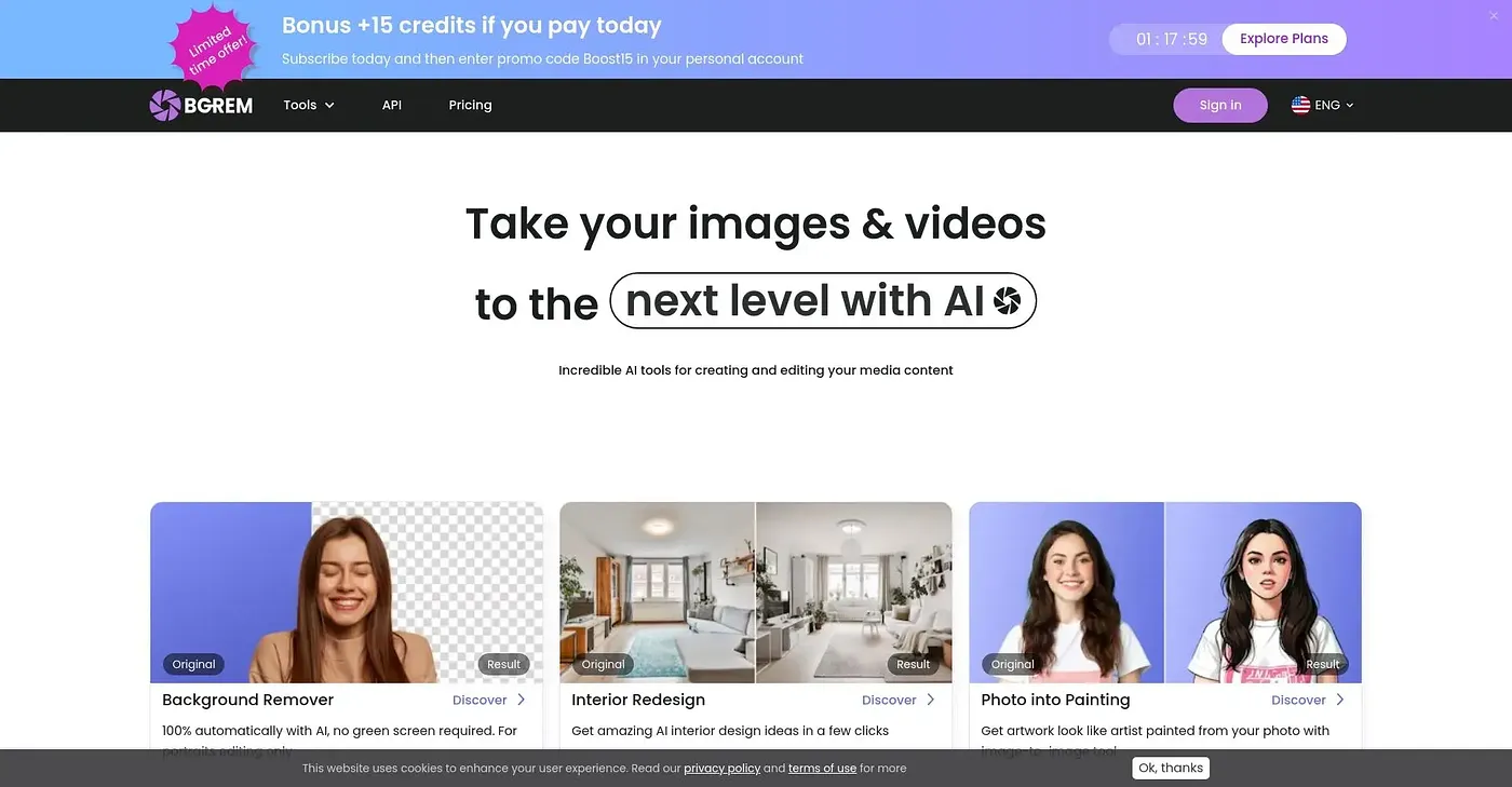 Screenshot of Bgrem AI