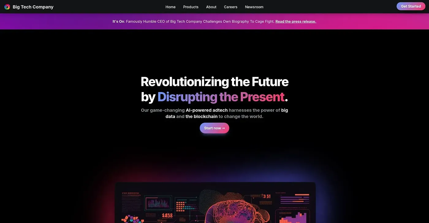 Screenshot of Big Tech