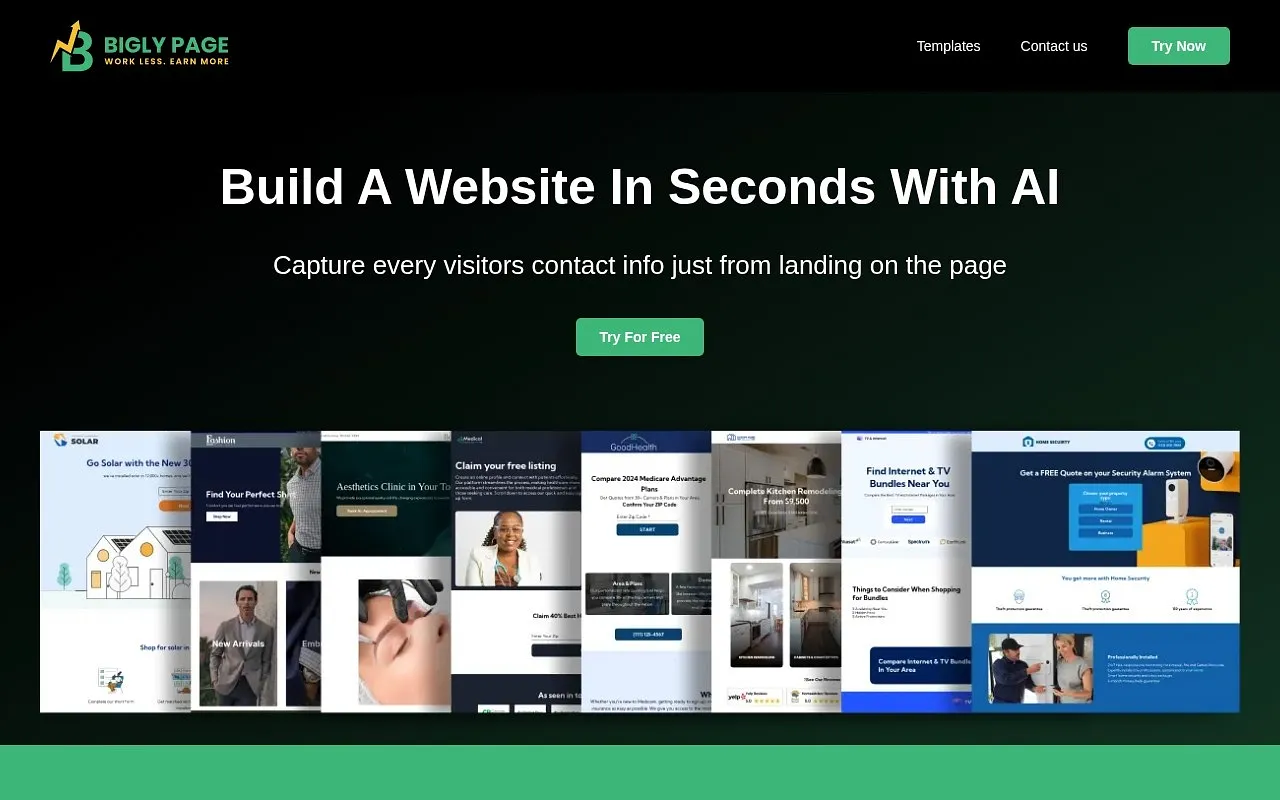 Screenshot of BiglyPage