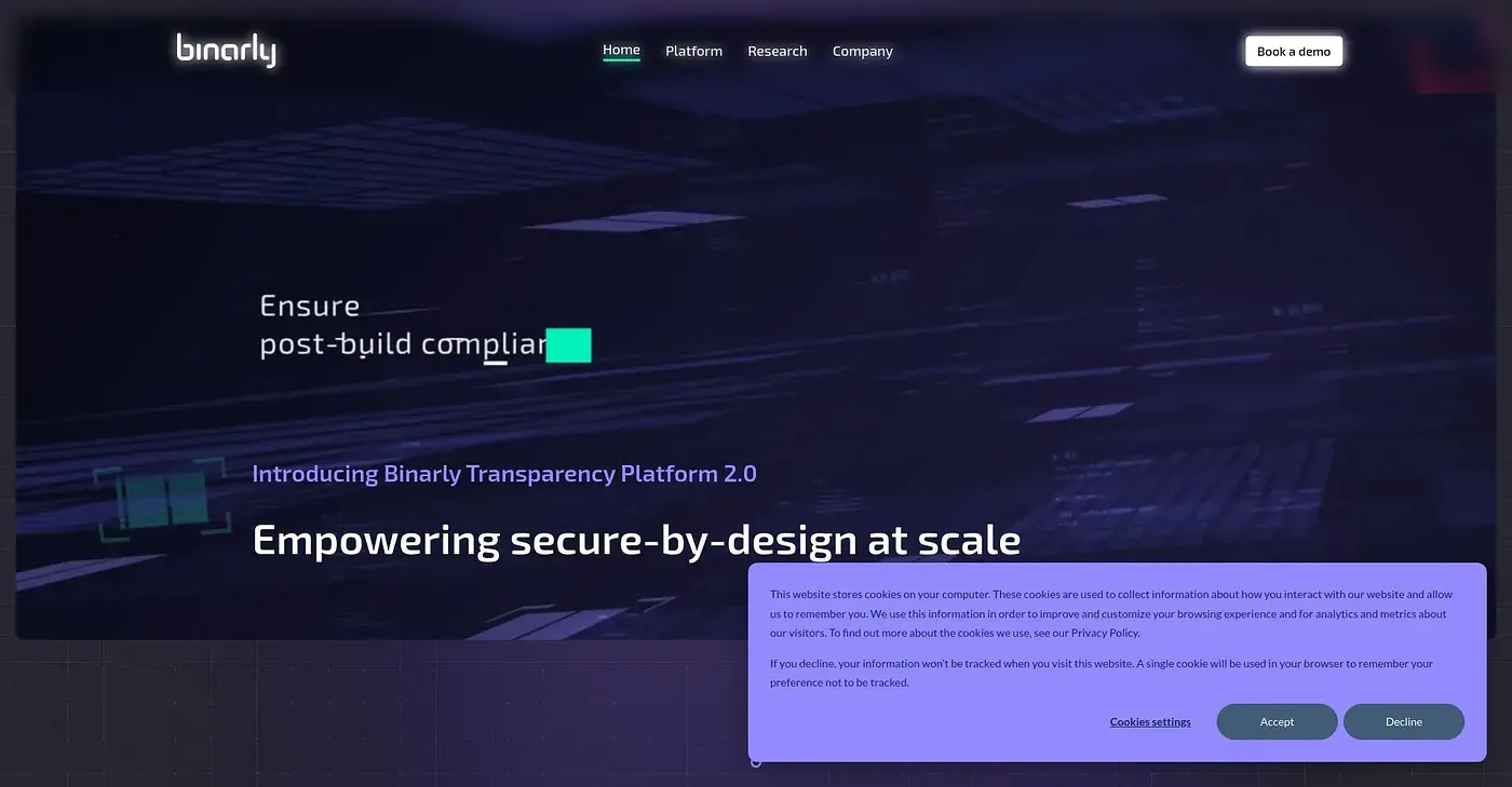 Screenshot of Binarly