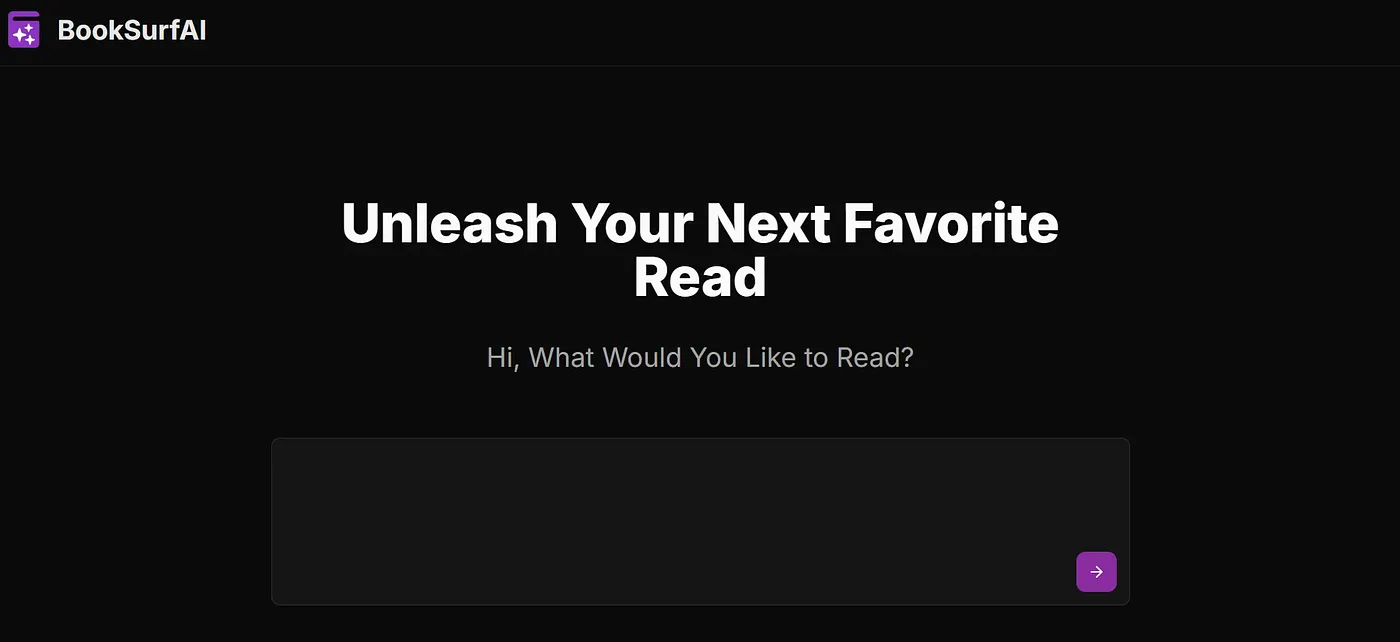 Screenshot of BookSurf AI