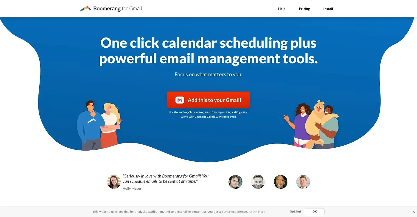 Screenshot of Boomerang Gmail