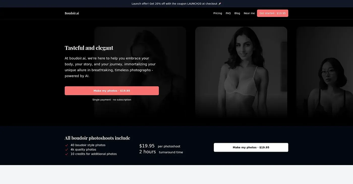 Screenshot of Boudoir AI