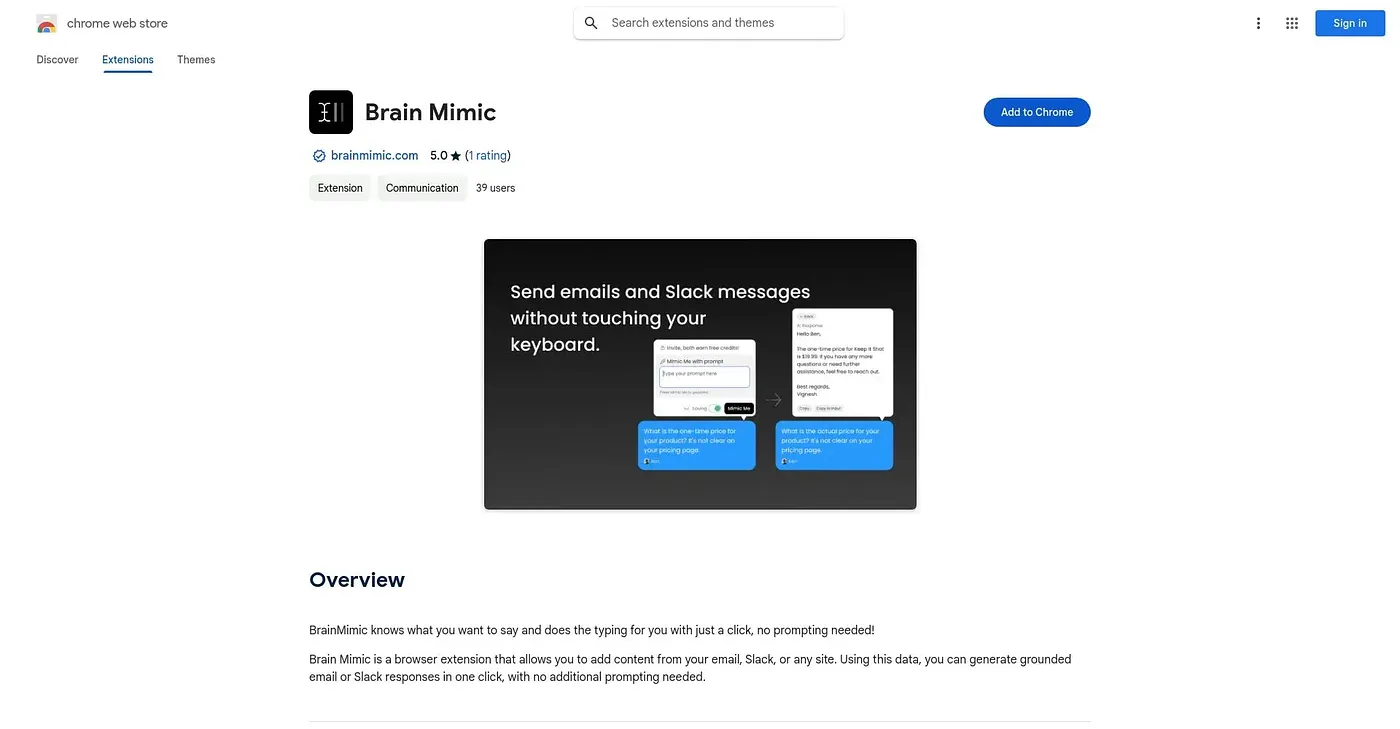 Screenshot of Brain Mimic