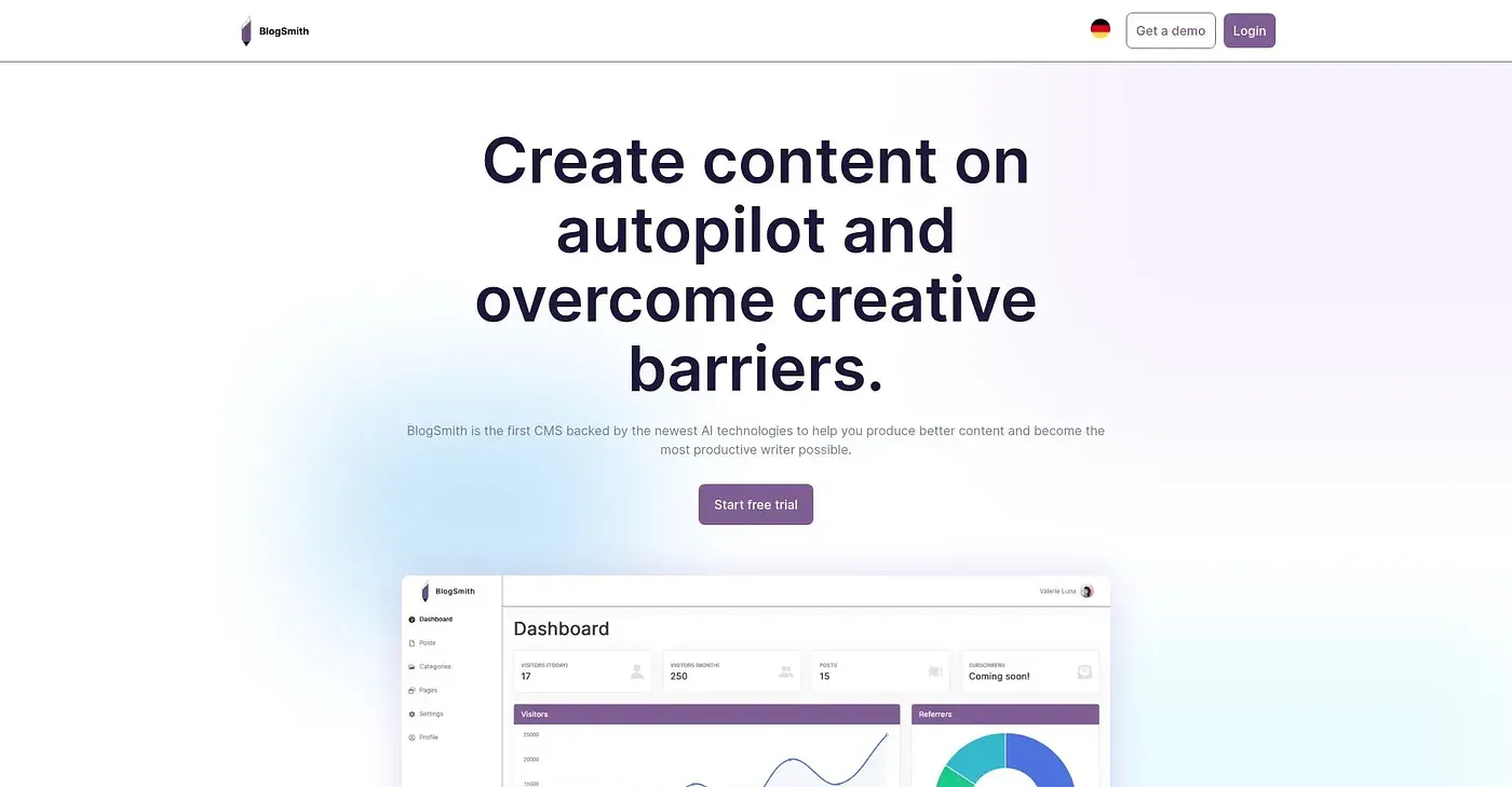 Screenshot of Blogsmith